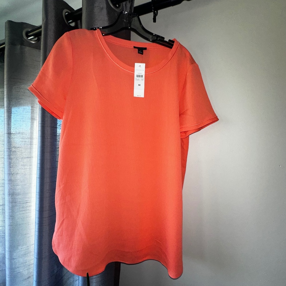 NWT Ann Taylor Orange Blouse - size M